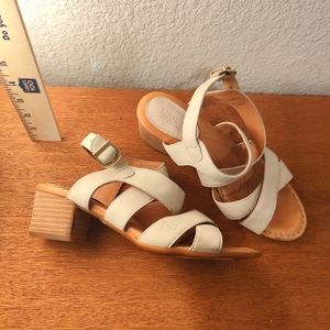 Born Heeled Sandal - Ivory - cross strap with 2" heel - size 7